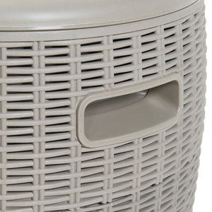 Sgabello con frigo Avetrana 44xØ40 cm Marrone chiaro [casa.pro]