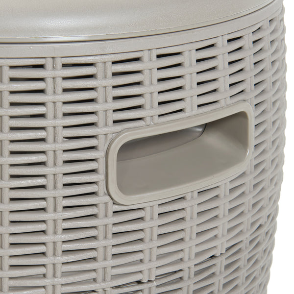 Sgabello con frigo Avetrana 44xØ40 cm Marrone chiaro [casa.pro]