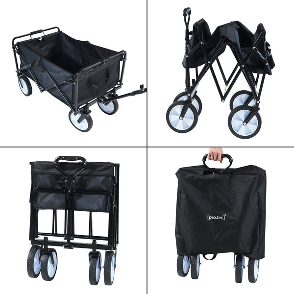 Carrello di Trasporto a Mano Stenlille Vagone Pieghevole da Spiaggia - Nero pro.tec