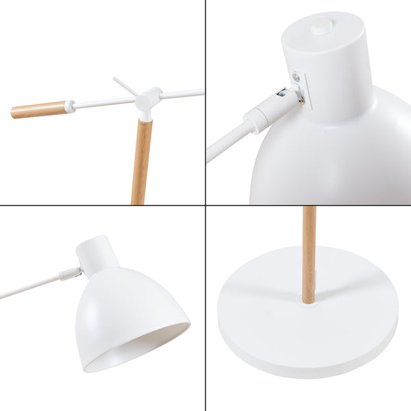 Lampada da terra Banchory Metallo 163 cm Effetto legno/Bianco [lux.pro]