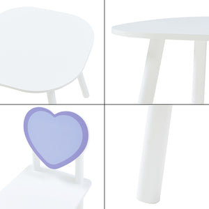 Gruppo di sedute per bambini Siljan con design a cuore Bianco/Lilla [en.casa]