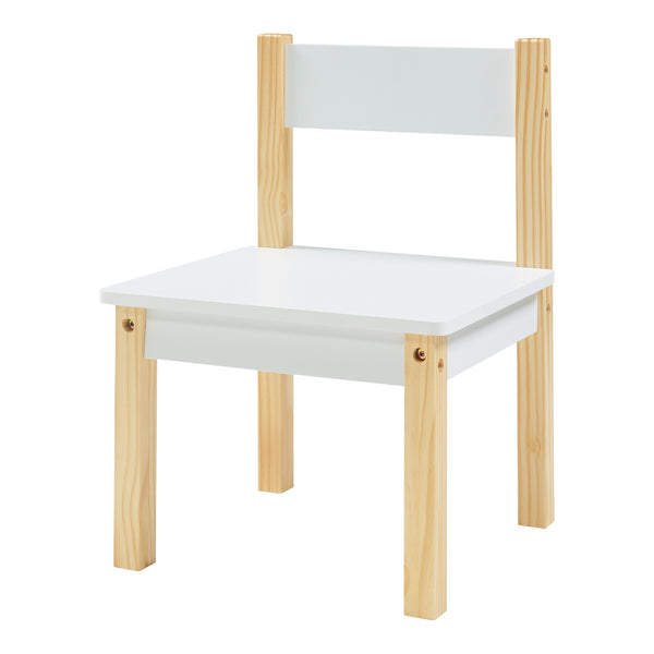 Set Mobili Smedjebacken per Cameretta Tavolo con Lavagne Rimovibili e 2 Sedie - Bianco / Naturale [en.casa]

