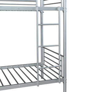 Letto a castello in metallo Soppsar 208,5x97x165 cm Argento [en.casa]