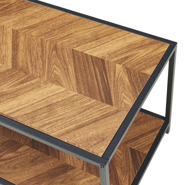 Set di 2 Tavolini da Salotto Kurghore di Diverse Misure - Nero/Effetto Rovere Scuro [en.casa]