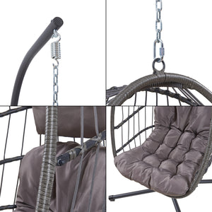 Sedia sospesa Edeng con struttura 196x110x95 cm Grigio [en.casa]