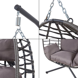 Sedia sospesa Kandsvas con struttura 198x110x95 cm Grigio [en.casa]