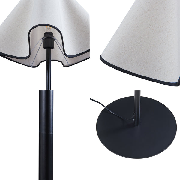 Lampada da terra Ashton 153cm Nero/Bianco [lux.pro]