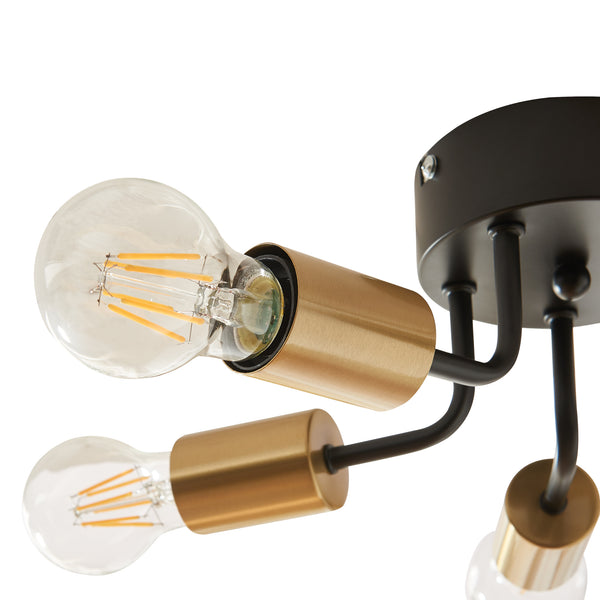 Plafoniera Barrow Nero/Oro [lux.pro]