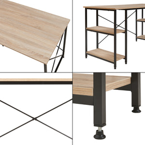 Scrivania Klirurud con 2 scaffali a forma di L 150x150x75 cm effetto quercia [en.casa]