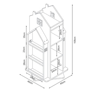 Libreria girevole per bambini Vipsali 108x40x40 cm [en.casa]