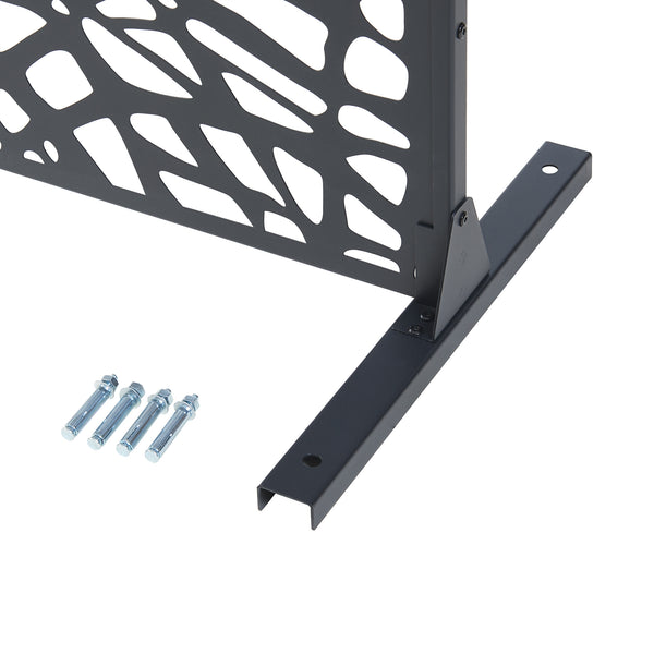 Parete divisoria interna Poskind acciaio 200x100x50 cm nero [casa.pro]