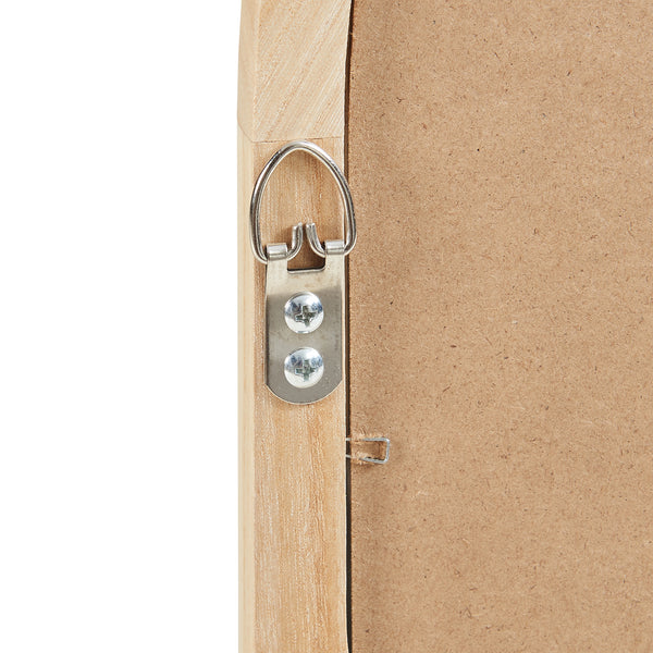 Specchio da Parete Podena con Cornice Arcuato 90x60 cm Legno Naturale [en.casa] 