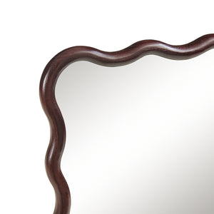 Specchio da parete Porloskid 90x60 cm Marrone scuro [en.casa]