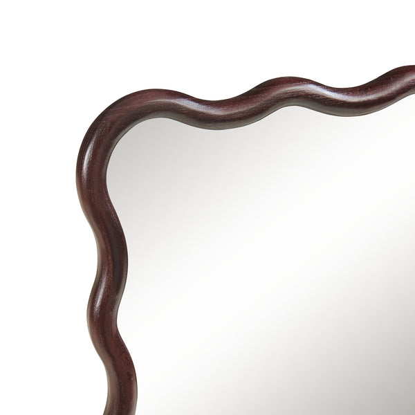 Specchio da parete Porloskid 90x60 cm Marrone scuro [en.casa]