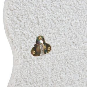 Specchio da parete Brummen con cornice in tessuto Teddy 80x60 cm Bianco [en.casa]