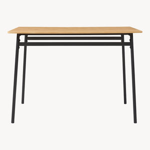 Gruppo pranzo Pollenev 5 pz. Nero/effetto quercia [en.casa]