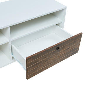 Mobile TV Vare 165x40x66 cm Bianco/effetto noce [en.casa]