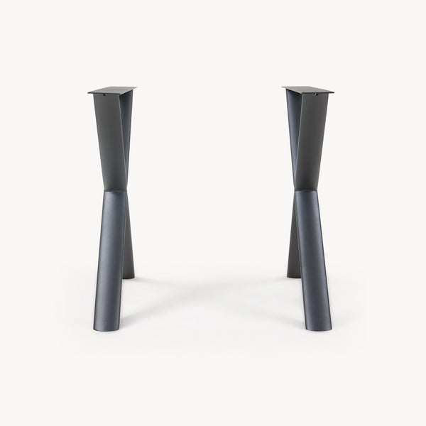 Struttura del tavolo Klixjö set da 2 in acciaio 72x70x10 cm nero [en.casa]