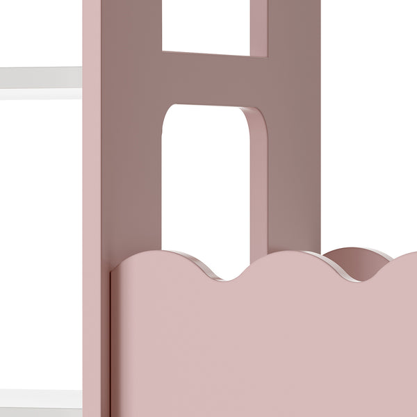 Guardaroba per bambini Vestnes 114x77x30 cm Cotton Candy/Bianco [en.casa]