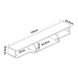 Mobile TV sospeso Aar 135x30x16 cm Bianco [en.casa]