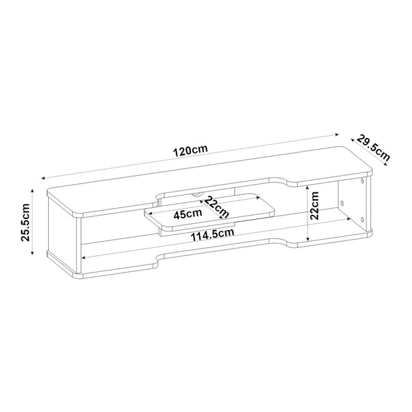 Mobile TV sospeso Yrela 120x30x26 cm Bianco [en.casa]