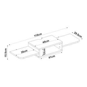 Mobile TV sospeso Tar 115x30x16 cm Bianco [en.casa]