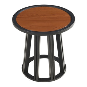 Tavolino Burgess 51xØ51 cm Nero/effetto noce [en.casa]