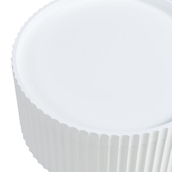 Tavolino Bongard con spazio di archiviazione Ø38x48 cm Bianco [en.casa]