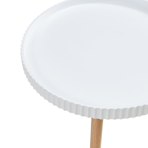 Tavolino Bongard Ø50x45 cm Bianco [en.casa]