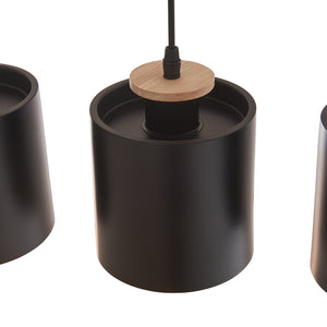 Lampada a sospensione Posdand 130x90x14 cm Legno/Nero [lux.pro]