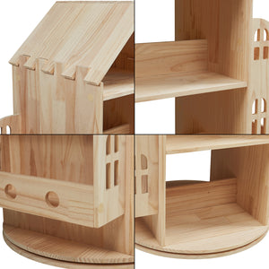 Libreria girevole per bambini Sanköre 122x64x43 cm Legno di pino naturale [en.casa]