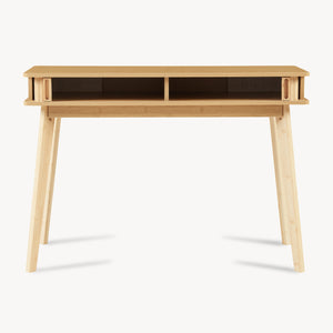 Tavolo a Consolle Tysvær a 2 Ante Scorrevoli in Bambù Naturale 110 x 40 x 78 cm [en.casa]