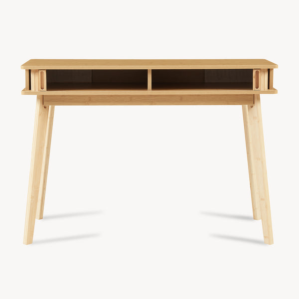 Tavolo a Consolle Tysvær a 2 Ante Scorrevoli in Bambù Naturale 110 x 40 x 78 cm [en.casa]