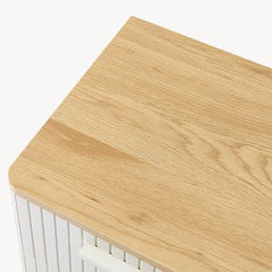 Comodino Ferrersp con 2 cassetti 50x40x40 cm effetto quercia/colore sabbia [en.casa]