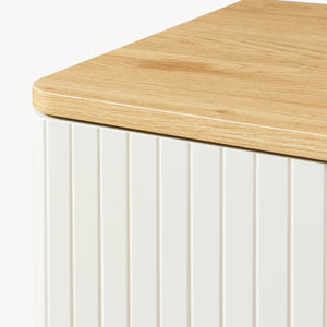 Sideboard Ferrersp con 2 ante 80x80x40 cm effetto quercia/colore sabbia [en.casa]