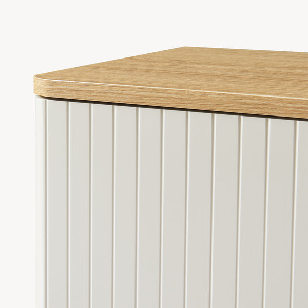 Comodino Ferrersp Mobile Contenitore con Anta 50 x 40 x 40 cm - Effetto Rovere / Avena Oatmeal [en.casa]