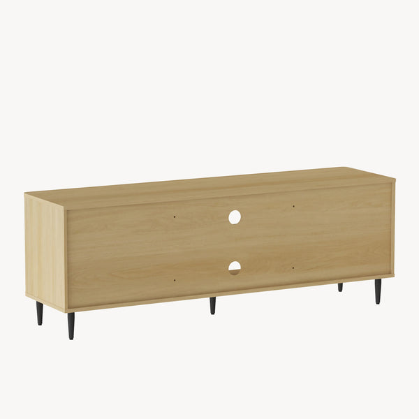 Fernsehschrank Lukhomso 152x40x54 cm Eicheoptik/Rattanoptik [en.casa]