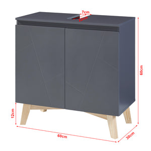 Set mobili da bagno 5 pezzi Overath Grigio [en.casa]