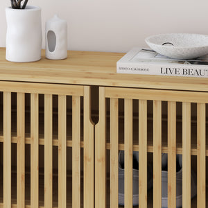 Scarpiera Sirgerg 91x72x35 cm Bambù Naturale [en.casa]