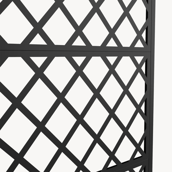 Parete divisoria Malja con fioriera in acciaio 190x82x38 cm Nero [casa.pro]