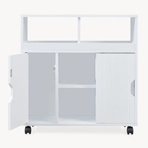 Mobiletto su ruote Fadeskimma 72x70x20 cm Bianco [en.casa]