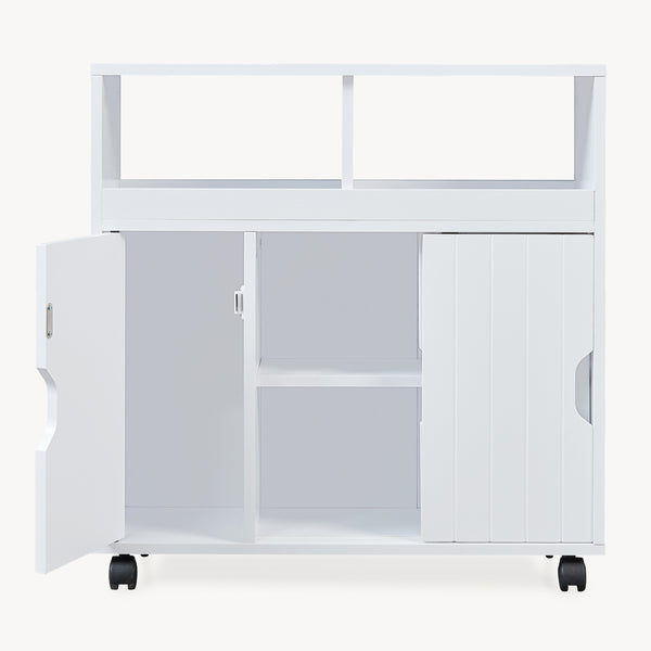 Mobiletto su ruote Fadeskimma 72x70x20 cm Bianco [en.casa]
