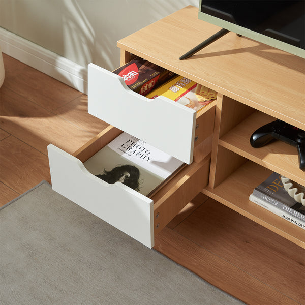 Fernsehschrank Bordkak 140x30x45 cm Eicheoptik/Weiß [en.casa]