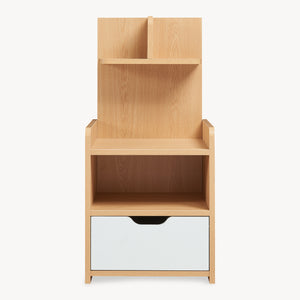 Comodino Bordkak con ripiano 75x35x30 cm effetto quercia/bianco [en.casa]