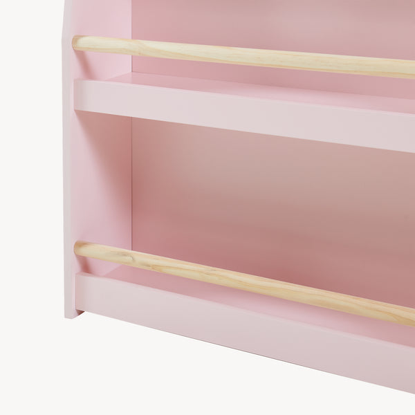 Libreria Virer per Bambini Scaffale Montessori per Cameretta a 3 Scomparti 78 x 60 x 18 cm - Rosa [en.casa]