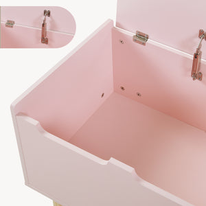 Baule per Giocattoli Virer Cassapanca per Cameretta 60 x 40 x 45 cm - Rosa [en.casa]