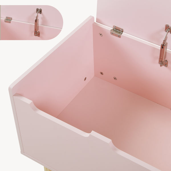 Baule per Giocattoli Virer Cassapanca per Cameretta 60 x 40 x 45 cm - Rosa [en.casa]