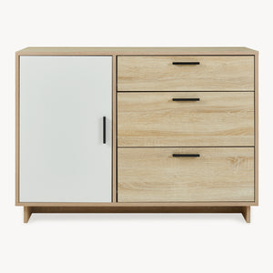 Credenza Kenta 100x35x72 cm effetto quercia Sonoma/bianco [en.casa]