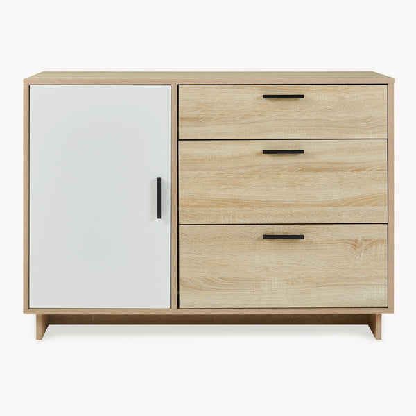 Credenza Kenta 100x35x72 cm effetto quercia Sonoma/bianco [en.casa]