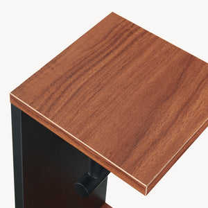 Mobile Porta Carta Igienica Trond Supporto Portarotolo 76 x 18 x 18 cm - Nero/Effetto Noce [en.casa]